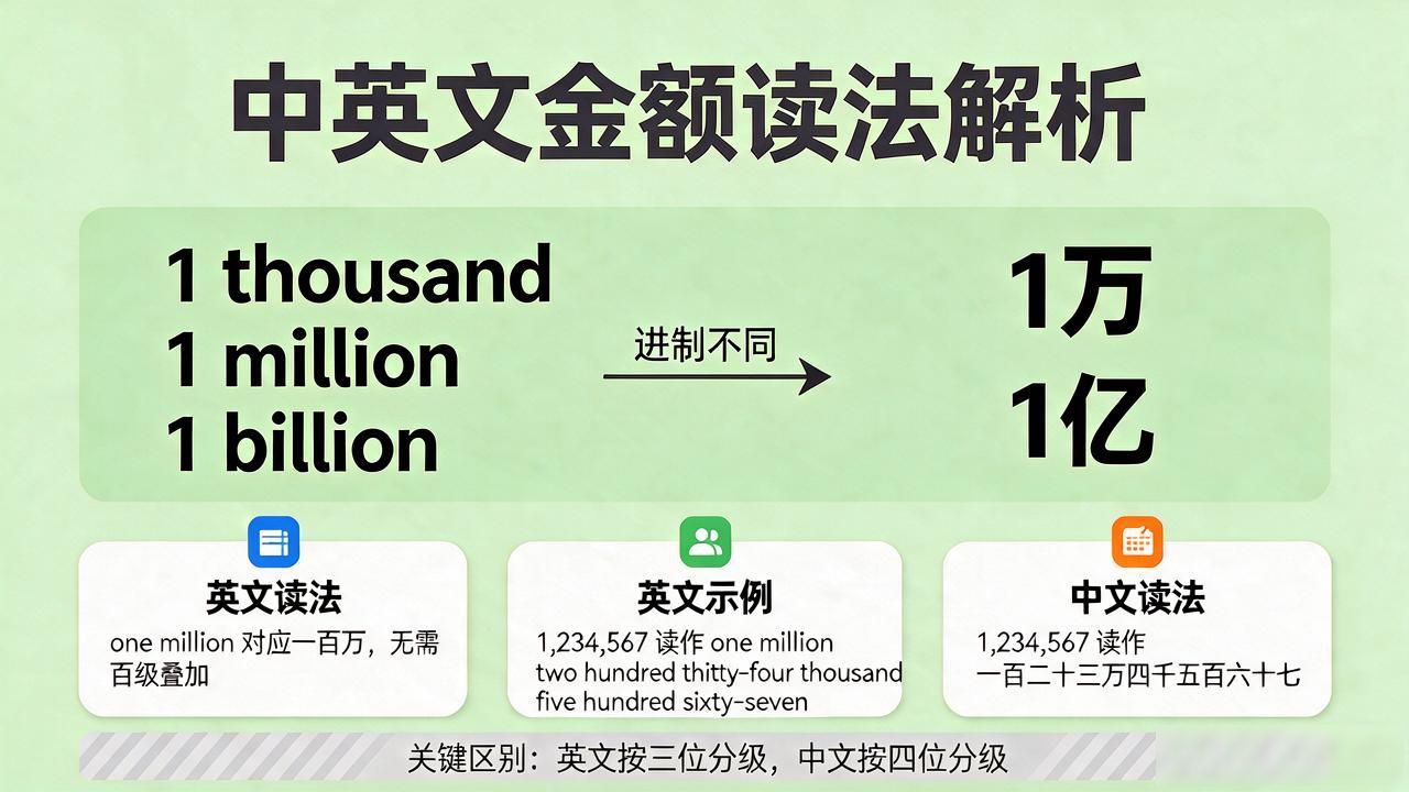 货币数字如何表达_正确表达货币数字_中英文货币数字表达差异