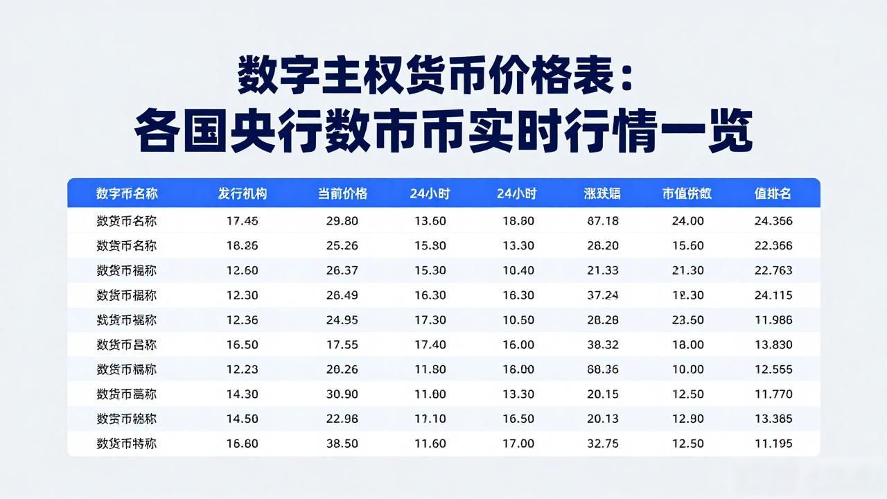 主要国家数字主权货币介绍_数字主权货币价格表_全球央行数字货币最新行情