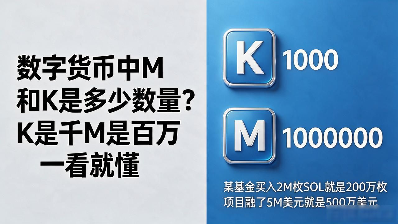 数字货币中M和K是多少数量_数字货币交易界面K和M代表多少_加密货币价格单位K和M换算方法