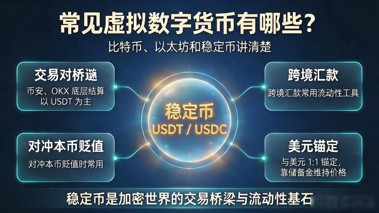 USDT稳定币作用与跨境汇款_常见虚拟数字货币_主流虚拟数字货币比特币以太坊区别